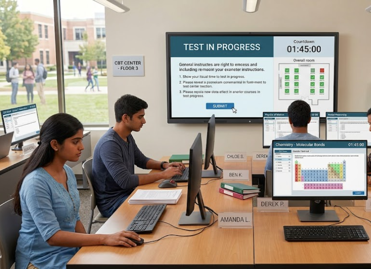A student using KyuboxAcademy